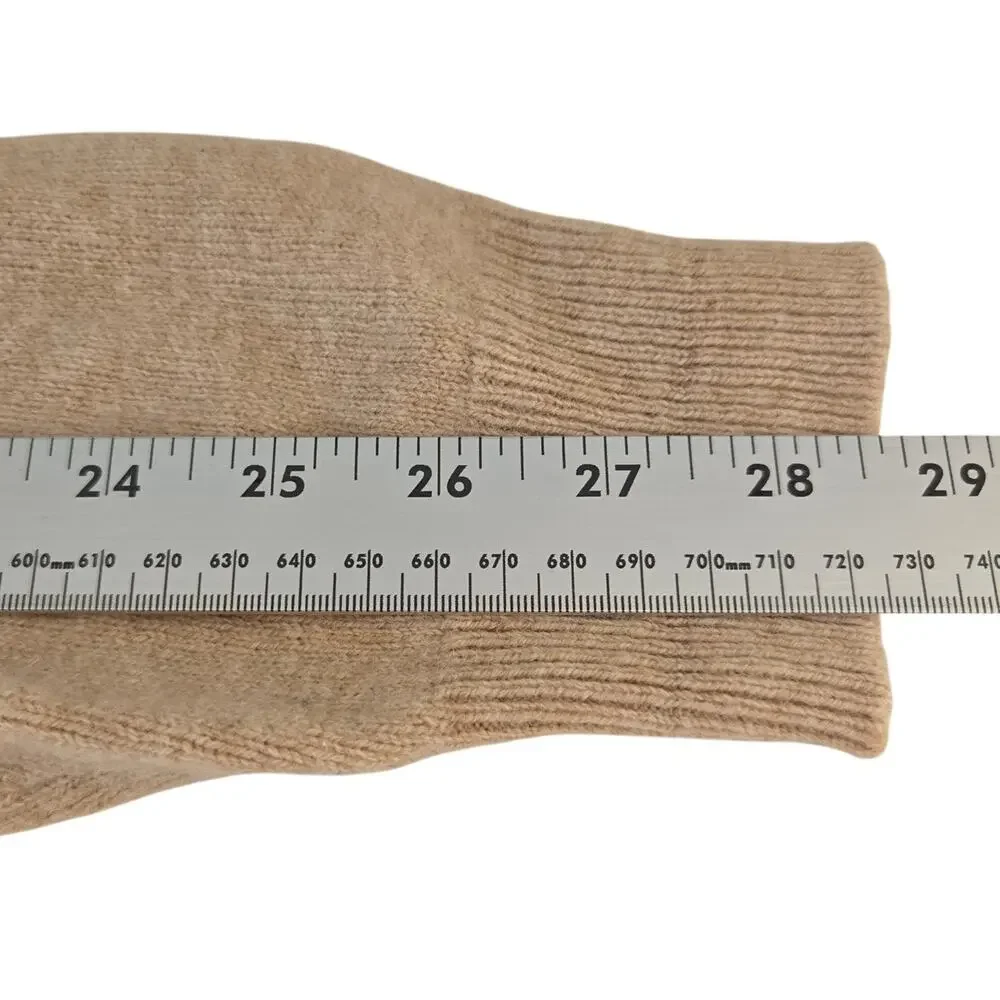 Modern Minimalist Light Academia J. Crew Beige Wool‑Blend Collared Sweater L